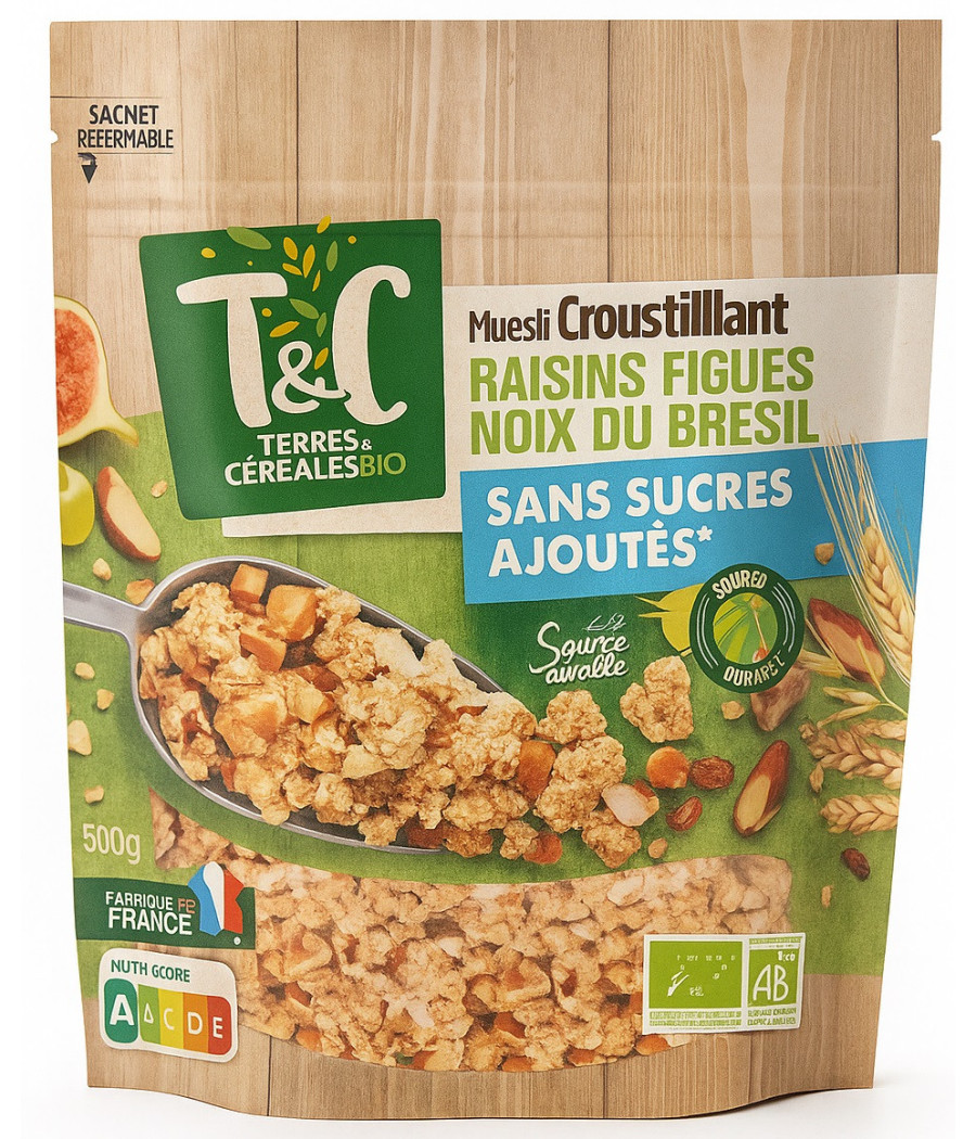 MUESLI CROUSTILLANT -RAISINS FIGUES NOIX DU BRESIL 500G MUESLI CROUSTILLANT -RAISINS FIGUES NOIX DU BRESIL 500G