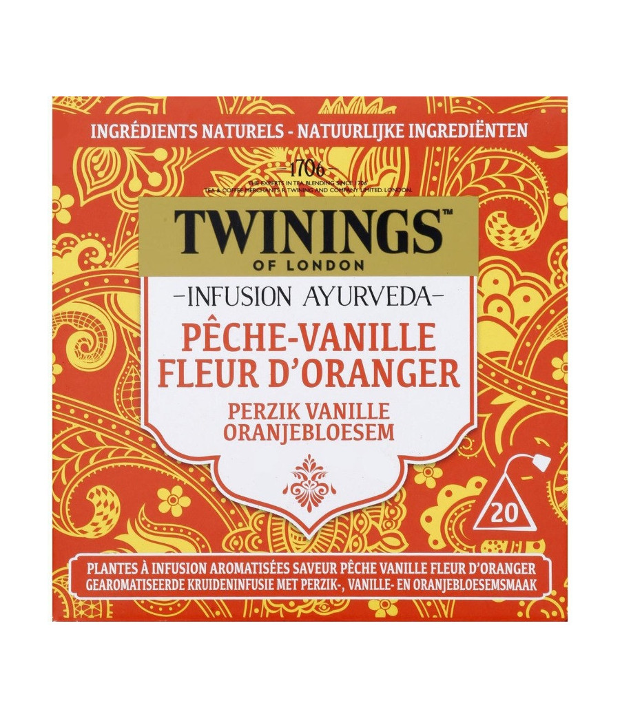 INFUSION AYURVEDA PECHE VANILLE FLEUR D’ORANGER 30G INFUSION AYURVEDA PECHE VANILLE FLEUR D’ORANGER 30G