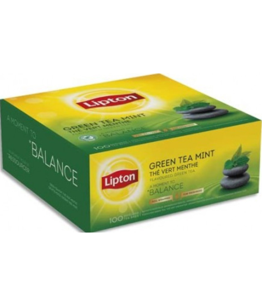 LIPTON THE VERT MENTHE 100 SACHETS FRAICHEUR 160G LIPTON THE VERT MENTHE 100 SACHETS FRAICHEUR 160G