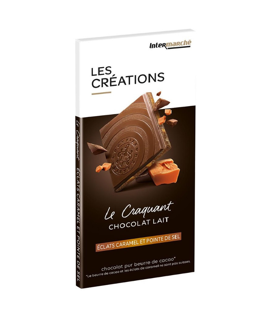 TABLETTE DEGUSTATION CHOCOLAT AU LAIT AUX ECLATS DE CARAMEL ET A LA POINTE DE SEL - 100G 100 G TABLETTE DEGUSTATION CHOCOLAT AU LAIT AUX ECLATS DE CARAMEL ET A LA POINTE DE SEL - 100G 100 G