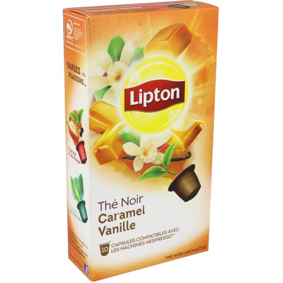 LIPTON THE NOIR CARAMEL VANILLE 10 CAPSULES 25G