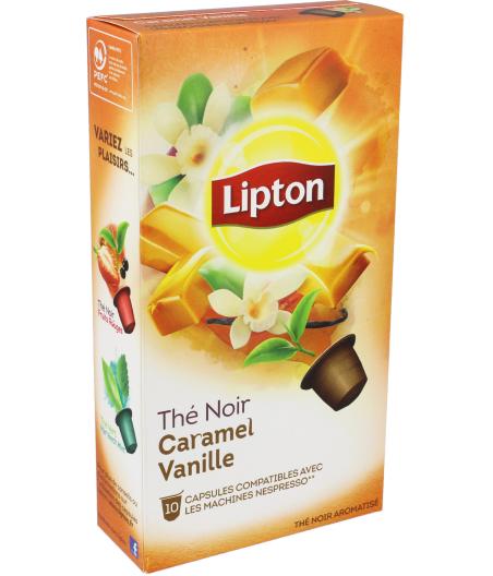 LIPTON THE NOIR CARAMEL VANILLE 10 CAPSULES 25G