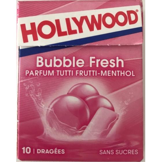 CHEWING-GUM BUBBLE FRESH TUTTI FRUTTI MENTHOL HOLLYWOOD 14G