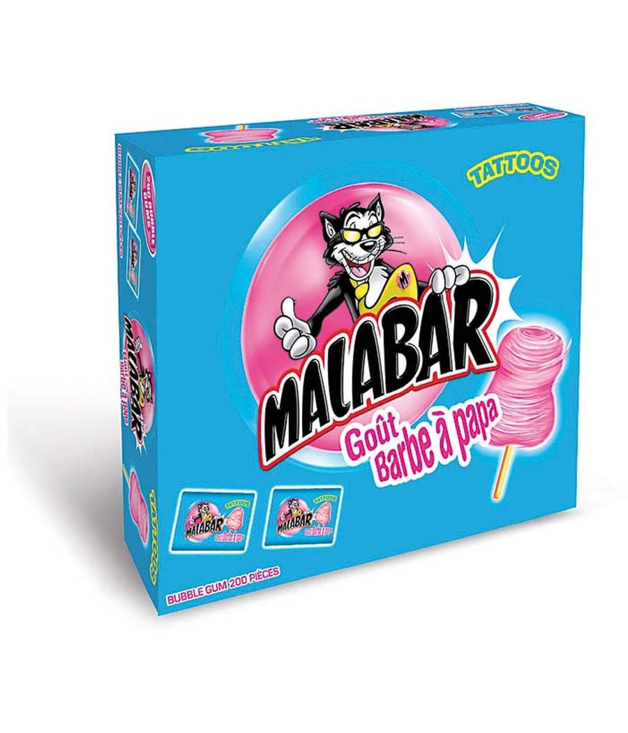 MALABAR BARBE À PAPA BOÎTE 200 CHEWING-GUMS 1340 G MALABAR BARBE À PAPA BOÎTE 200 CHEWING-GUMS 1340 G