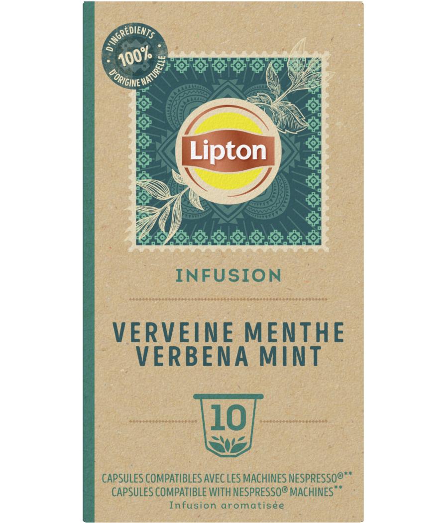 LIPTON INFUSION VERVEINE MENTHE 10 CAPSULES COMPATIBLES 25 G LIPTON INFUSION VERVEINE MENTHE 10 CAPSULES COMPATIBLES 25 G