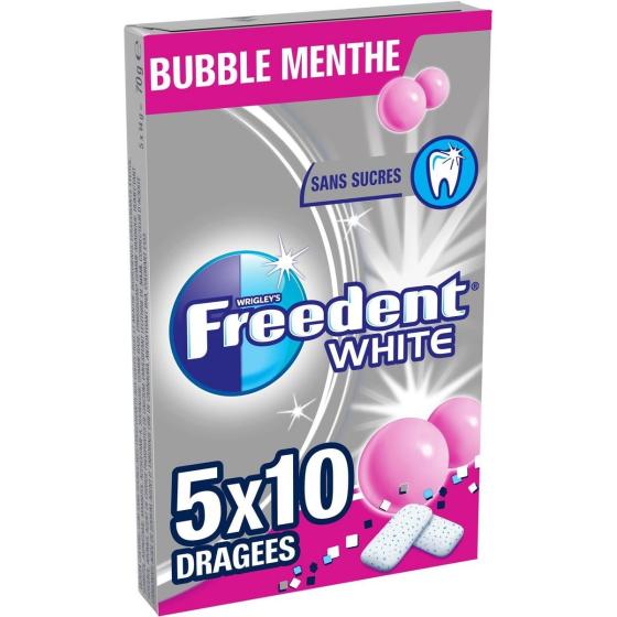 CHEWING-GUM FREEDENT WHITE BUBBLE MENTHE 70G