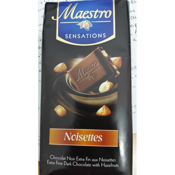 CHOCOLAT NOIR EXTRA FIN AUX NOISETTES 90 G