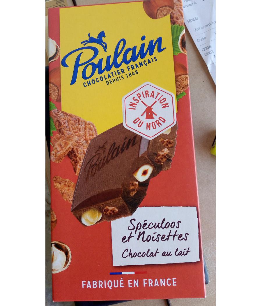 TABLETTE DE CHOCOLAT AU LAIT SPECULOOS ET NOISETTES POULAIN 180G TABLETTE DE CHOCOLAT AU LAIT SPECULOOS ET NOISETTES POULAIN 180G