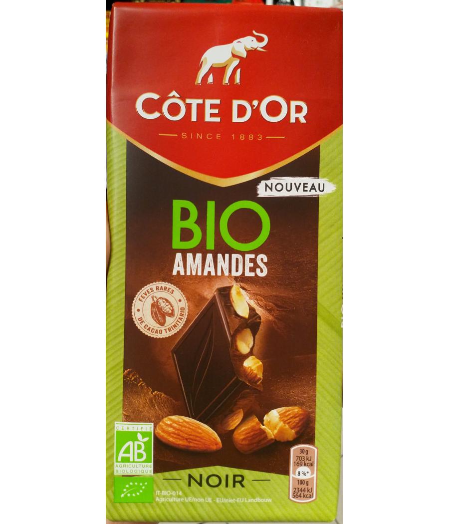 TABLETTE DE CHOCOLAT D'AMANDES NOIR BIO 150G TABLETTE DE CHOCOLAT D'AMANDES NOIR BIO 150G