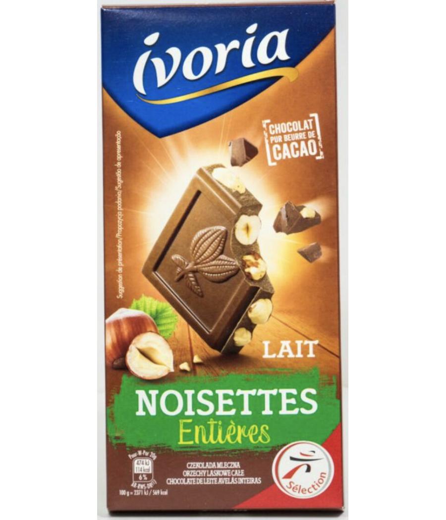 CHOCOLAT AU LAIT AUX NOISETTES ENTIERES 200 G CHOCOLAT AU LAIT AUX NOISETTES ENTIERES 200 G