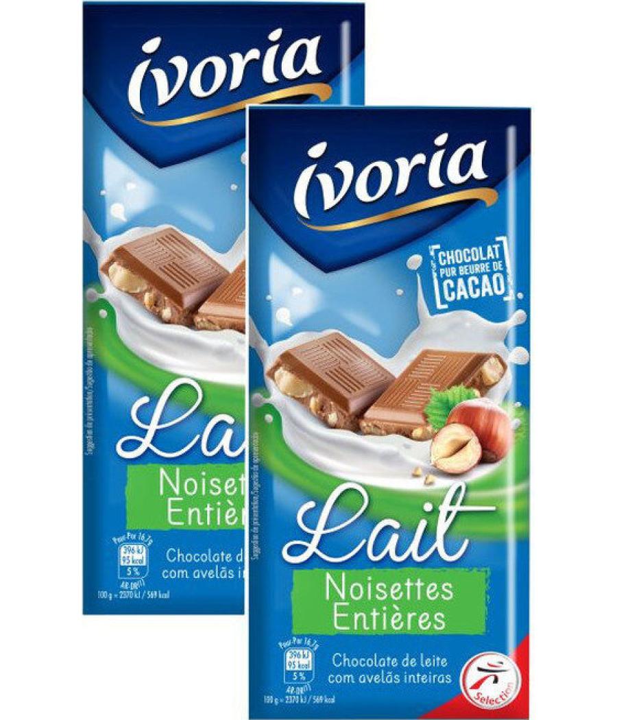 CHOCOLAT LAIT NOISETTES ENTIERES 200 G (2 * 100 G) CHOCOLAT LAIT NOISETTES ENTIERES 200 G (2 * 100 G)