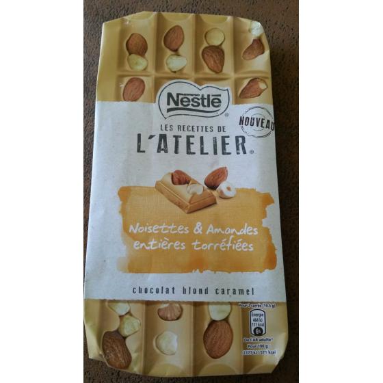 LES RECETTES DE L\'ATELIER - CHOCOLAT BLOND CARAMEL - NOISETTES 195G