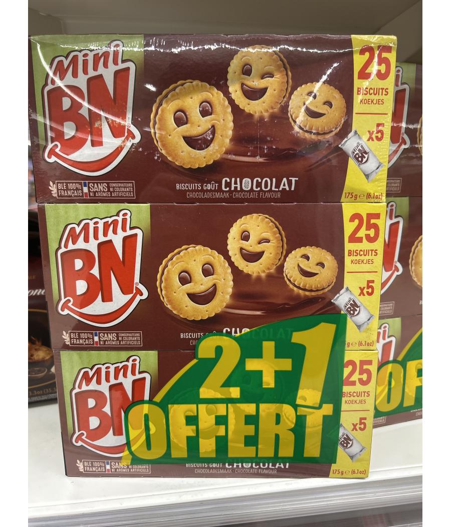 BN MINI BISCUITS GOÛT CHOCOLAT 3x175 G BN MINI BISCUITS GOÛT CHOCOLAT 3x175 G