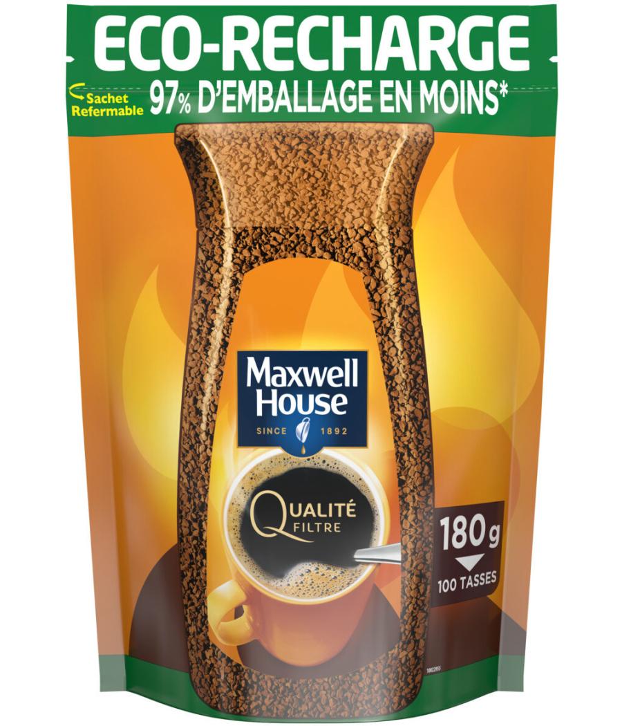 CAFE QUALITE FILTRE SOLUBLE MAXWELL HOUSE 180 G CAFE QUALITE FILTRE SOLUBLE MAXWELL HOUSE 180 G