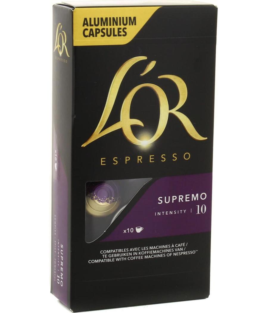 CAFE SUPREMO ESPRESSO INTENSITE 10  CAPSULES L'OR 52G CAFE SUPREMO ESPRESSO INTENSITE 10  CAPSULES L'OR 52G