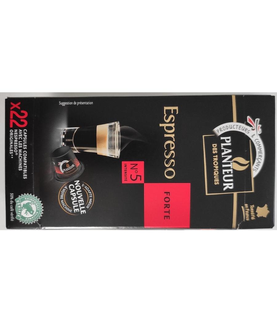 CAFE ESPRESSO FORTE INTENSITE N°5 CAPSULE PLANTEUR 114G CAFE ESPRESSO FORTE INTENSITE N°5 CAPSULE PLANTEUR 114G