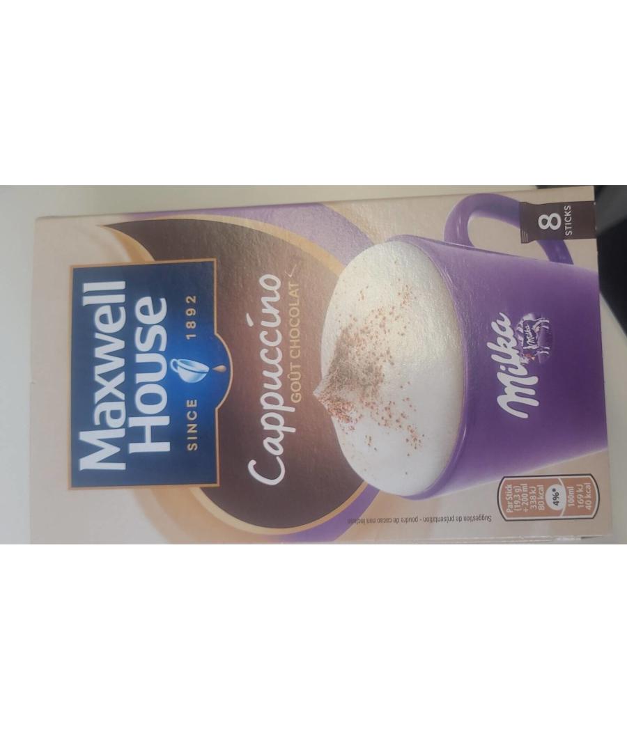 CAPPUCINO GOUT CHOCOLAT MILKA MAXWELL HOUSE 176G CAPPUCINO GOUT CHOCOLAT MILKA MAXWELL HOUSE 176G