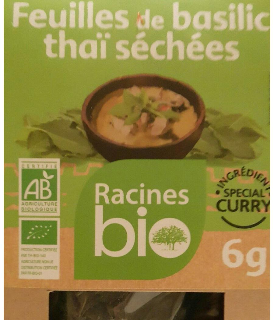 FEUILLES DE BASILIC THAI SECHEES RACINES 6G FEUILLES DE BASILIC THAI SECHEES RACINES 6G