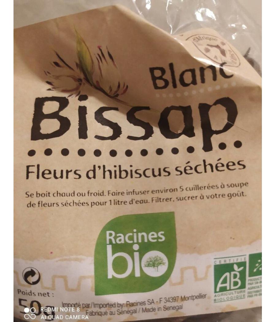 BISSAP FLEUR D'HIBISCUS BLANC RACINES 50G BISSAP FLEUR D'HIBISCUS BLANC RACINES 50G
