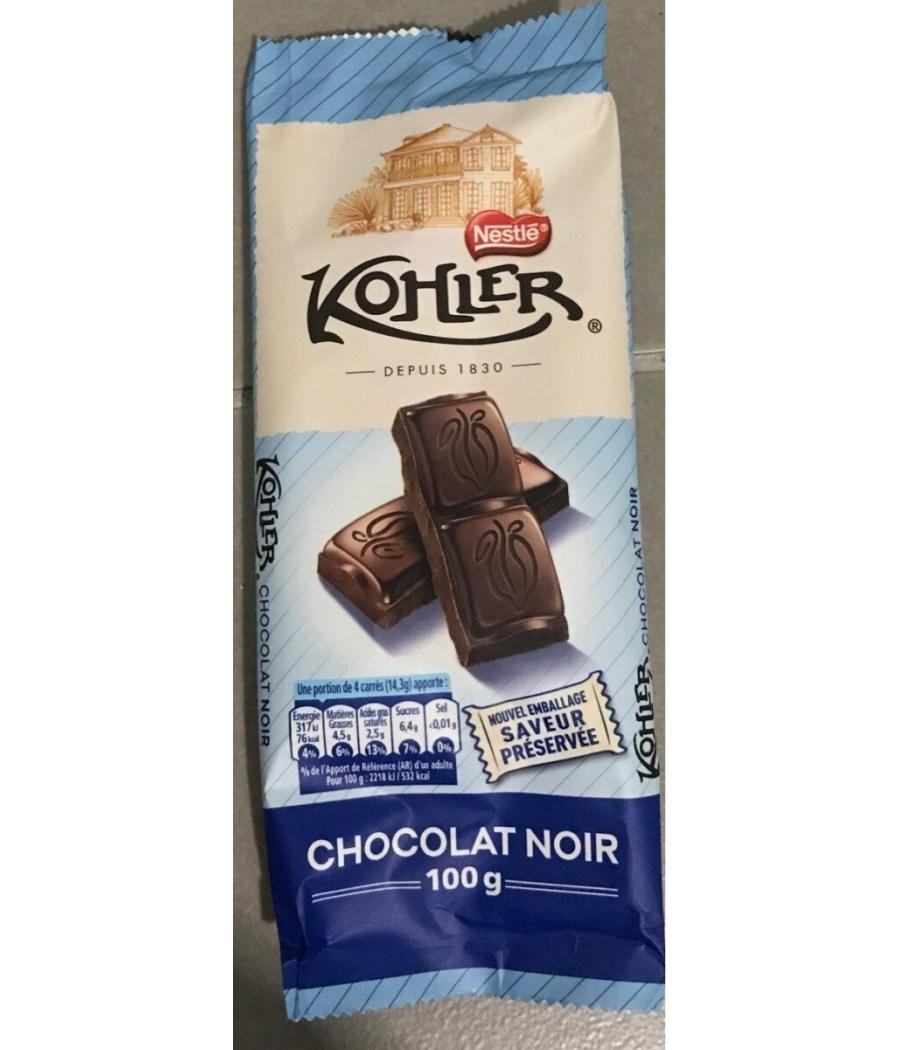 CHOCOLAT NOIR KOHLER 100 G CHOCOLAT NOIR KOHLER 100 G