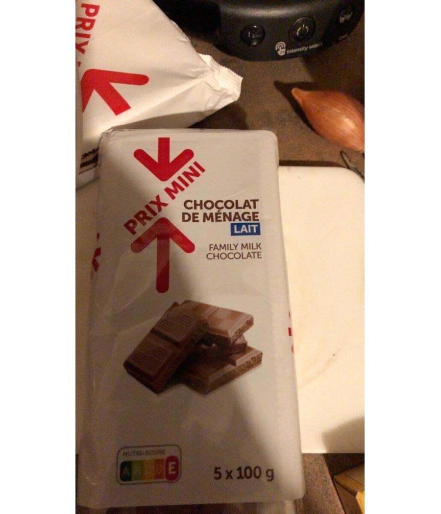 CHOCOLAT DE MENAGE 5 X 100 G CHOCOLAT DE MENAGE 5 X 100 G