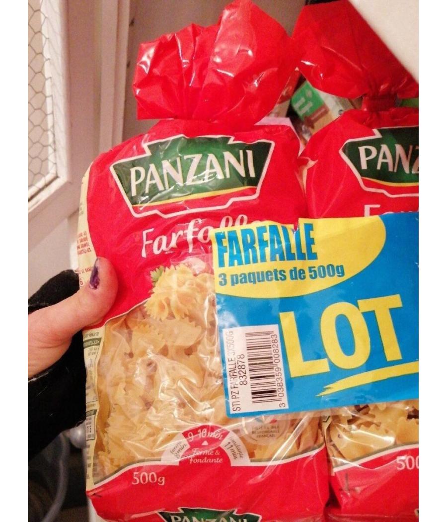 PATES FARFALLE PANZANI 3 X 500G PATES FARFALLE PANZANI 3 X 500G
