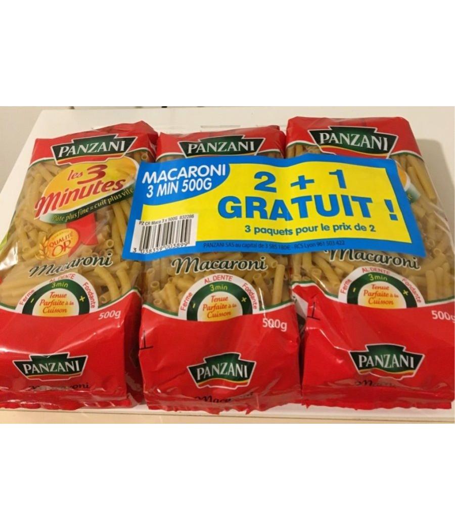 MACARONI PANZANI 3 PAQUETS DE 500G MACARONI PANZANI 3 PAQUETS DE 500G