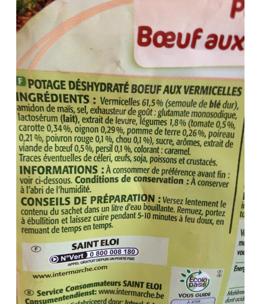 SOUPE DESHYDRATEE, BOEUF AU VERMICELLE, LE SACHET, 72G SOUPE DESHYDRATEE, BOEUF AU VERMICELLE, LE SACHET, 72G
