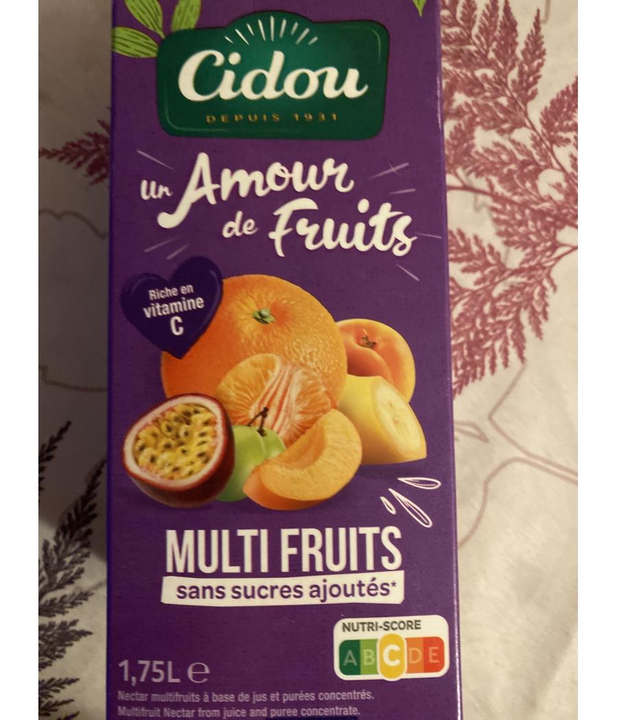 JUS DE FRUITS MULTIFRUITS DOUCEUR DE FRUITS CIDOU 1,75L JUS DE FRUITS MULTIFRUITS DOUCEUR DE FRUITS CIDOU 1,75L