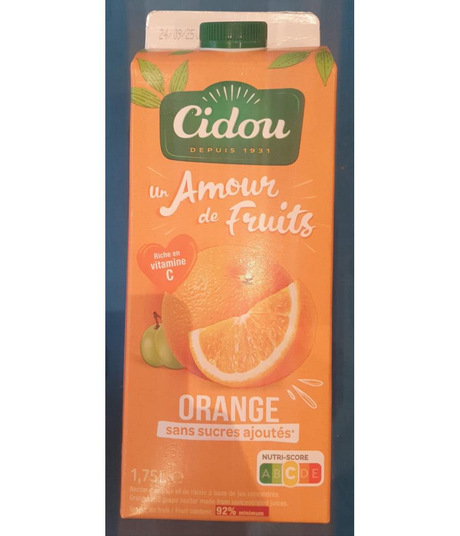 JUS DE FRUITS D'ORANGE DOUCEUR D'ORANGE CIDOU 1,75L JUS DE FRUITS D'ORANGE DOUCEUR D'ORANGE CIDOU 1,75L