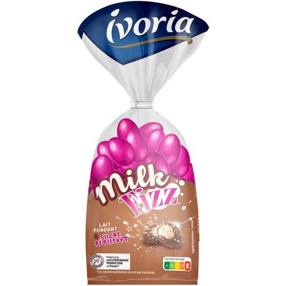 SACHET PETITS OEUFS FUN FOURRAGE LAIT ET SUCRE PETILLANT, MILK FIZZ - 200G 200 G
