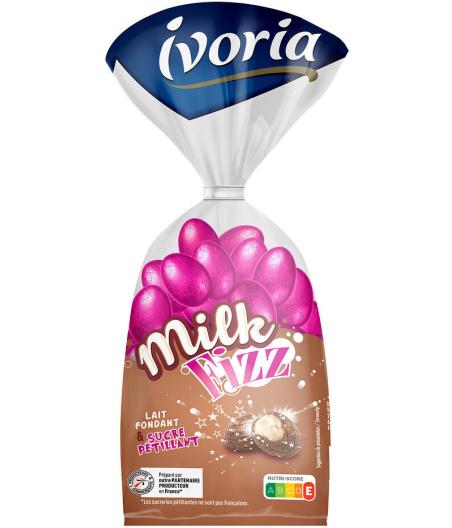 SACHET PETITS OEUFS FUN FOURRAGE LAIT ET SUCRE PETILLANT, MILK FIZZ - 200G 200 G