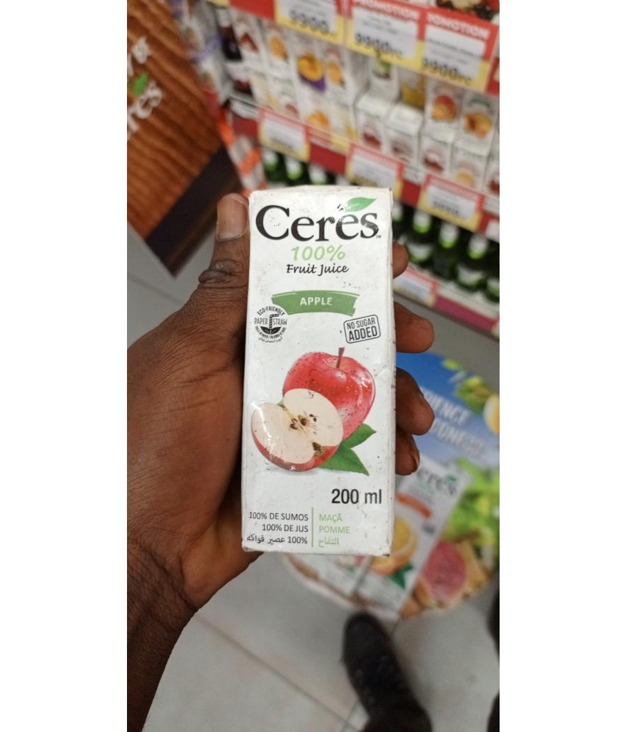 JUS DE FRUITS A LA POMME CERES 200ML JUS DE FRUITS A LA POMME CERES 200ML