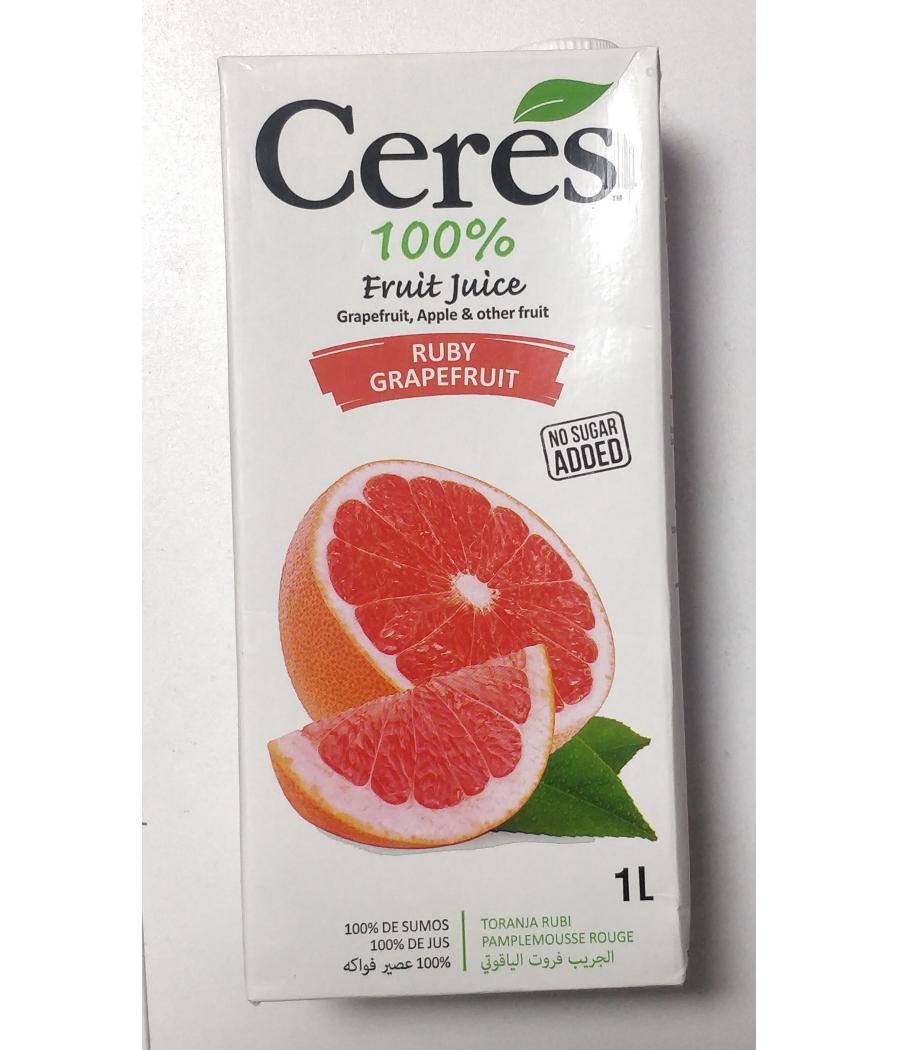 JUS 100% PAMPLEMOUSSE SANS SUCRE AJOUTÉ CERES 1L JUS 100% PAMPLEMOUSSE SANS SUCRE AJOUTÉ CERES 1L