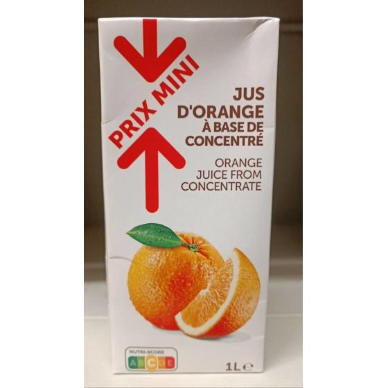 JUS DE FRUITS D\'ORANGE A BASE CONCENTRE 1 L