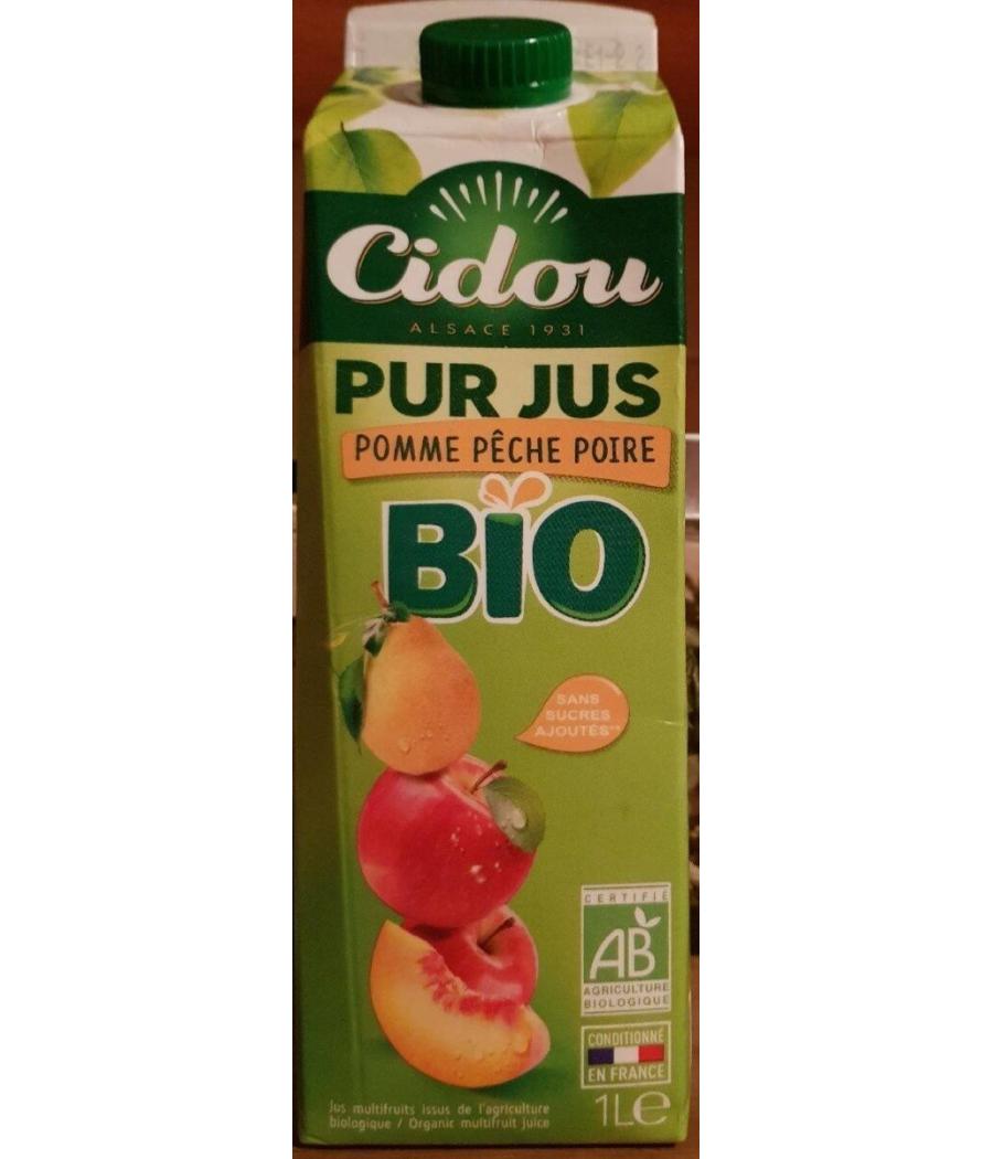 JUS DE FRUITS POMME PECHE POIRE BIO CIDOU 1L JUS DE FRUITS POMME PECHE POIRE BIO CIDOU 1L