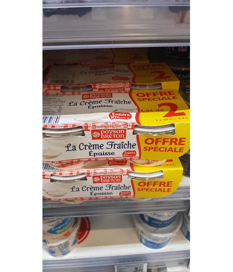 CREME FRAICHE EPAISSE LOT 2 PB 2 X 20 CL CREME FRAICHE EPAISSE LOT 2 PB 2 X 20 CL