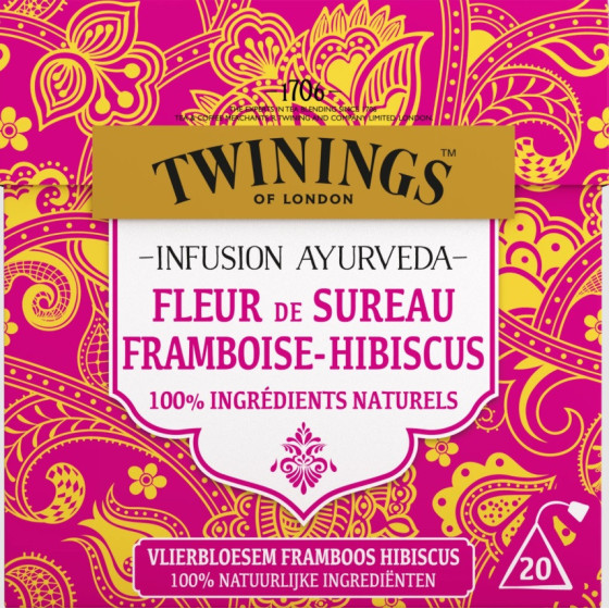 INFUSION AYURVEDA FLEUR DE SUREAU FRAMBOISE HIBISCUS 20G