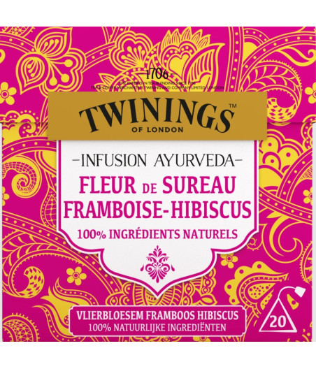 INFUSION AYURVEDA FLEUR DE SUREAU FRAMBOISE HIBISCUS 20G