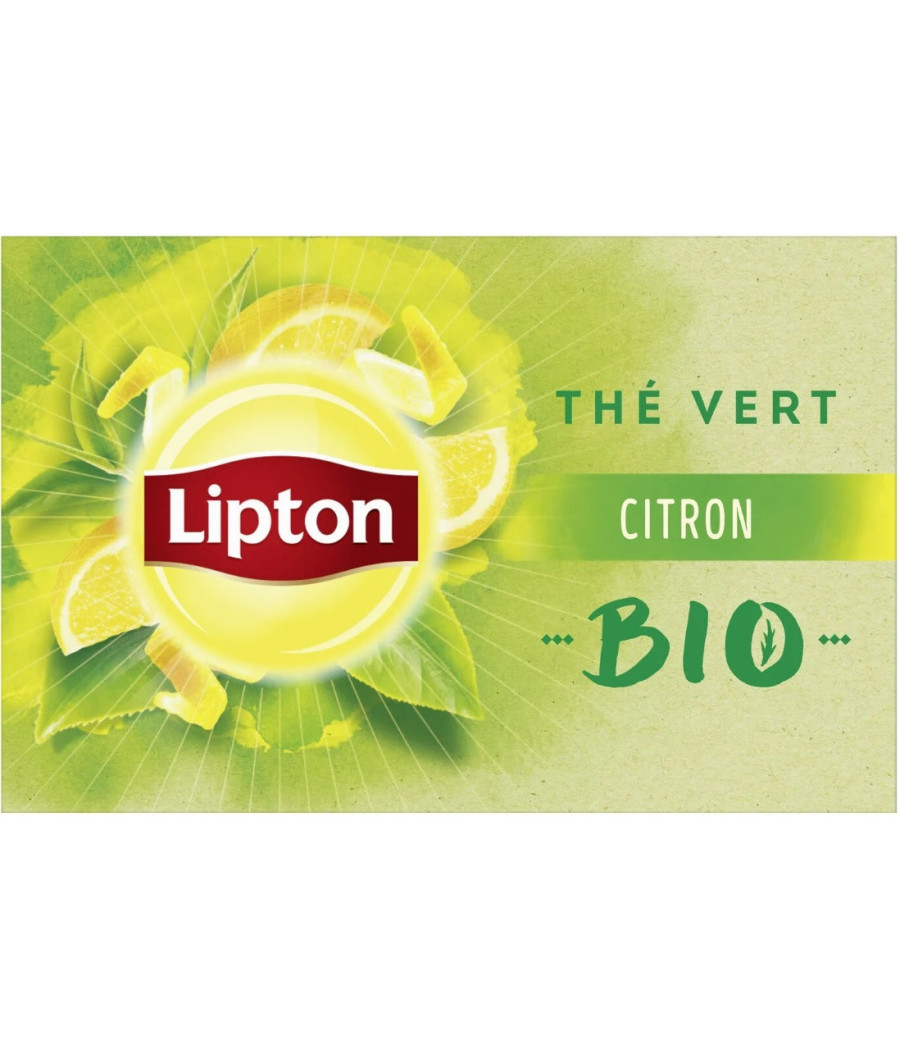 LIPTON THE VERT BIO CITRON 20 SACHETS 26G LIPTON THE VERT BIO CITRON 20 SACHETS 26G