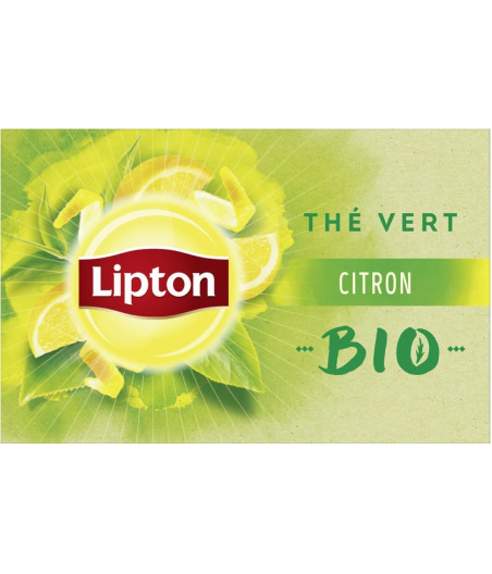 LIPTON THE VERT BIO CITRON 20 SACHETS 26G