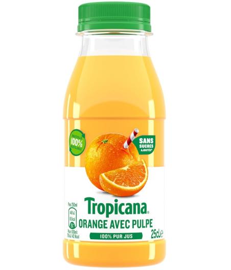 JUS DE FRUITS TROPICANA ORANGE AVEC PULPE 25 CL