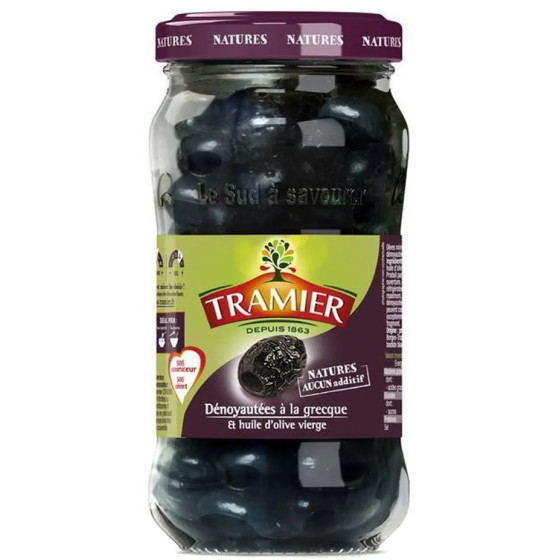 OLIVES DÉNOYAUTÉES À LA GRECQUE ET HUILE D'OLIVE VIERGE 220 G