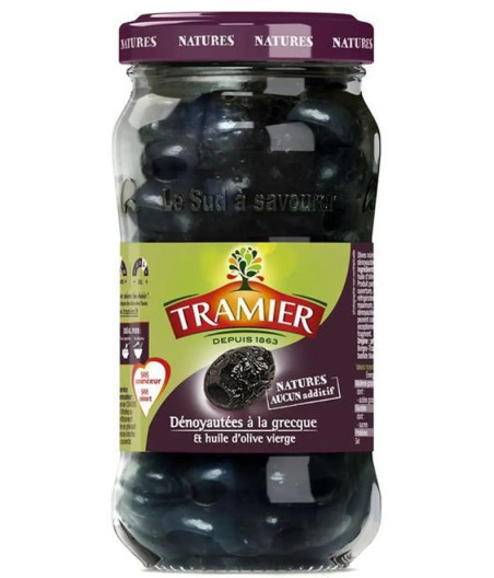 OLIVES DÉNOYAUTÉES À LA GRECQUE ET HUILE D'OLIVE VIERGE 220 G