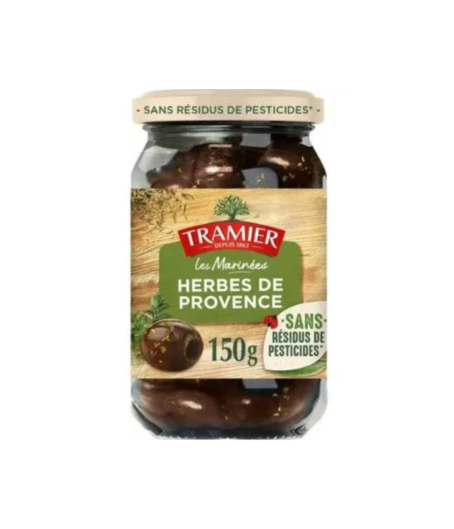 OLIVES NOIRES CONFITES AUX HERBES DE PROVENCE 150 G OLIVES NOIRES CONFITES AUX HERBES DE PROVENCE 150 G