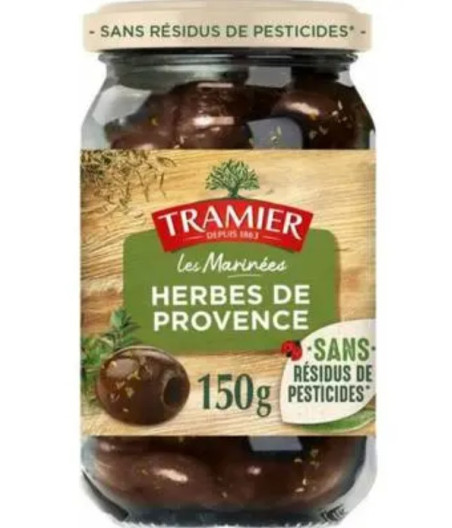 OLIVES NOIRES CONFITES AUX HERBES DE PROVENCE 150 G