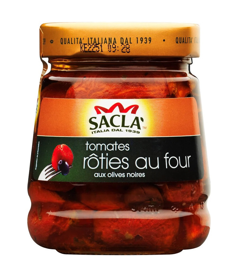 TOMATES ROTIES AU FOUR AUX OLIVES NOIRES 285G TOMATES ROTIES AU FOUR AUX OLIVES NOIRES 285G