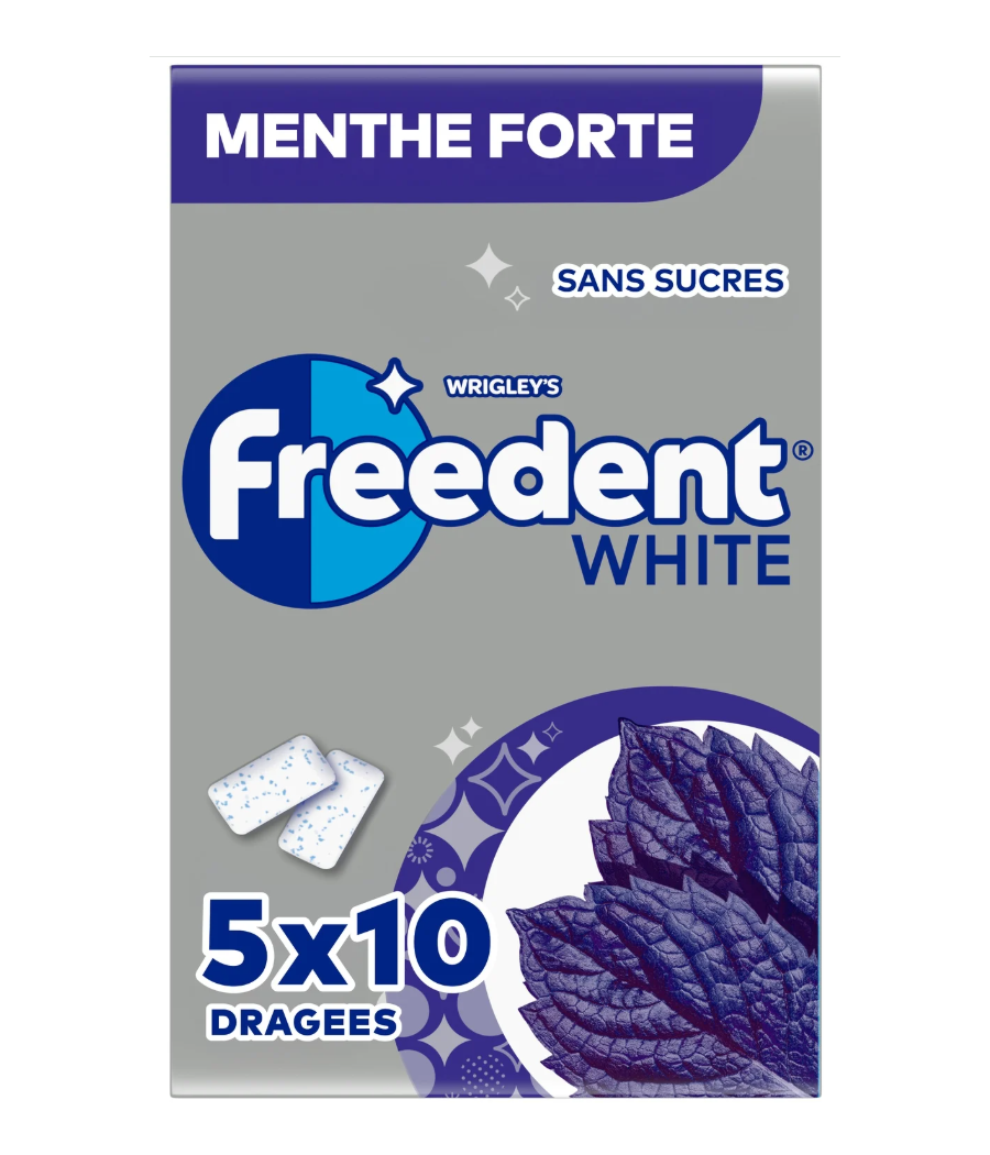 CHEWING-GUM FREEDENT WHITE M.FORTE 5 X 14G (50 DRAGEES) CHEWING-GUM FREEDENT WHITE M.FORTE 5 X 14G (50 DRAGEES)