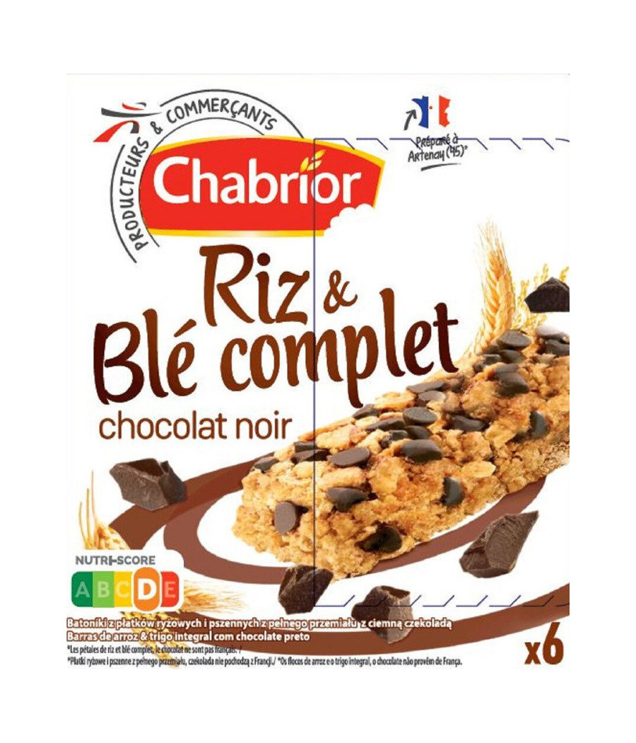BARRE RIZ & BLE COMPLET CHOCOLAT NOIR 138G (6X23 G) BARRE RIZ & BLE COMPLET CHOCOLAT NOIR 138G (6X23 G)