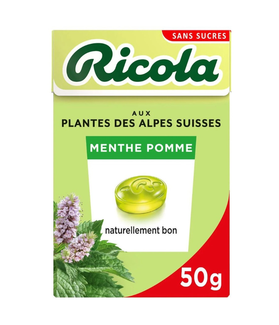BONBONS RICOLA MENTHE POMME 50 G BONBONS RICOLA MENTHE POMME 50 G